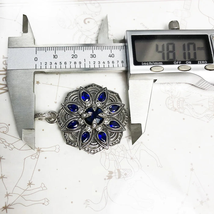 925 Sterling Silver Blue Lotus Flower Pendant Fashion Jewelry For Women