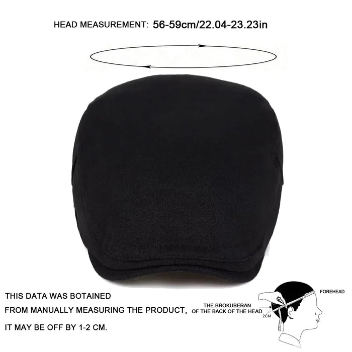 Men Solid Color Newsboy Cap Adjustable British Painter Hat For Spring / Autumn