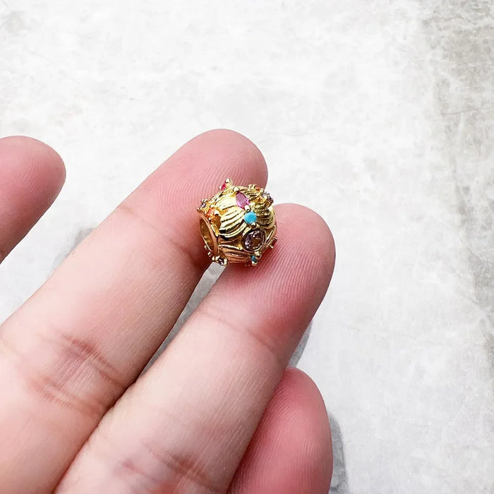 925 Sterling Silver Bohemian Golden Butterfly Bead Charm For European Bracelets