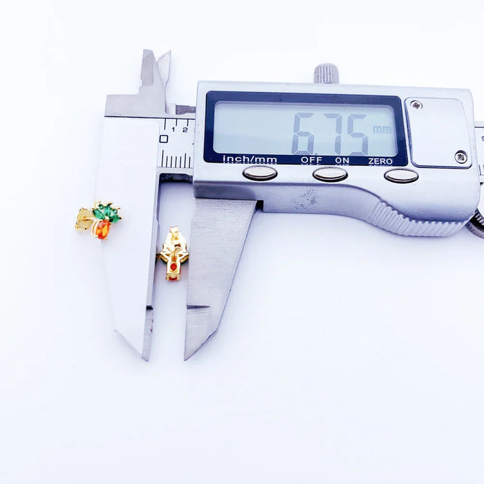 925 Sterling Silver Gold Pineapple Stud Earrings For Women