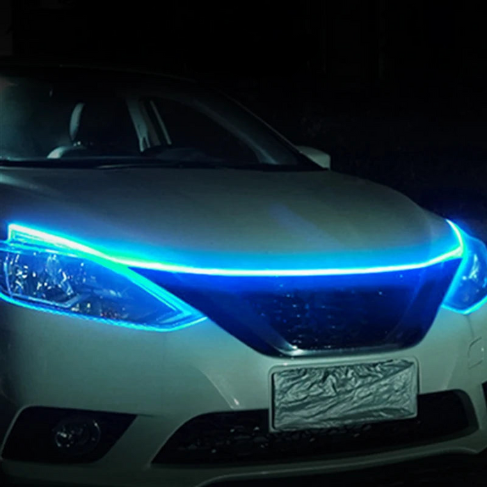 12V Led Drl Strip For Car Hood Decor Starting Scan Ambient Light