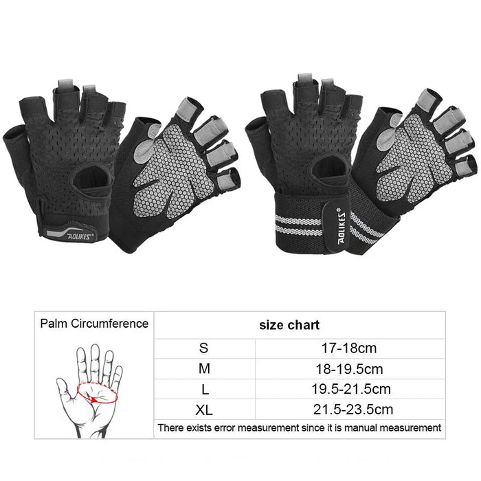 Anti Slip Fitness Gloves With Wrist Wrap Men & Women