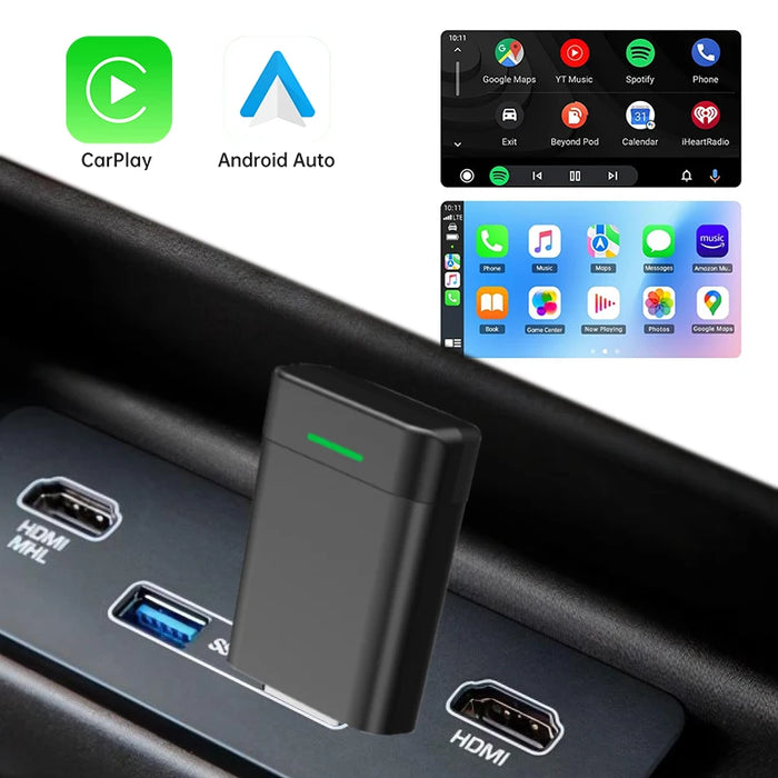 Wireless 2-In-1 Carplay & Android Auto Adapter - Plug & Play Dongle With Wifi Auto Connect