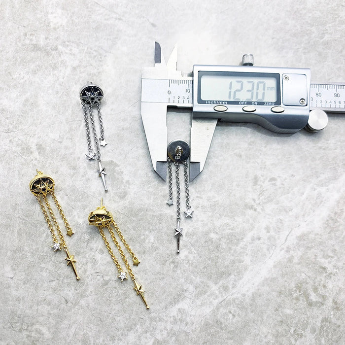 925 Sterling Silver Earrings With Stones Europe Fine Jewelry For Women Lucky