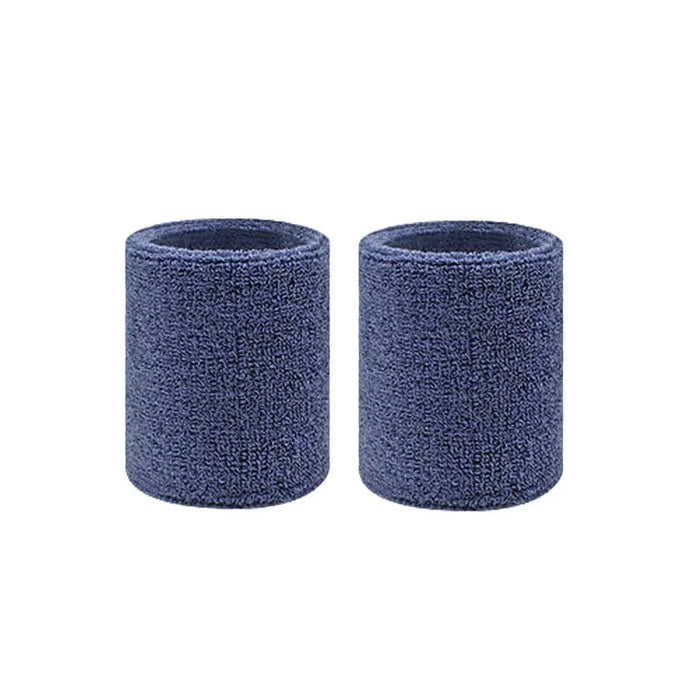 Pair of Sport Wristbands Cotton Sweatband For Tennis Basketball Running Gym