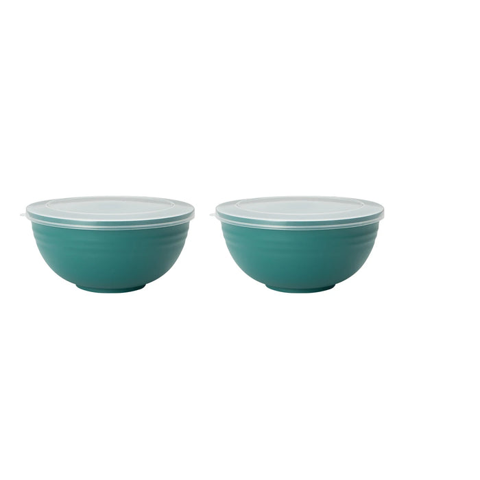 2 / 4 / 6 Piece Reusable Dark Green Plastic Bowls With Lids