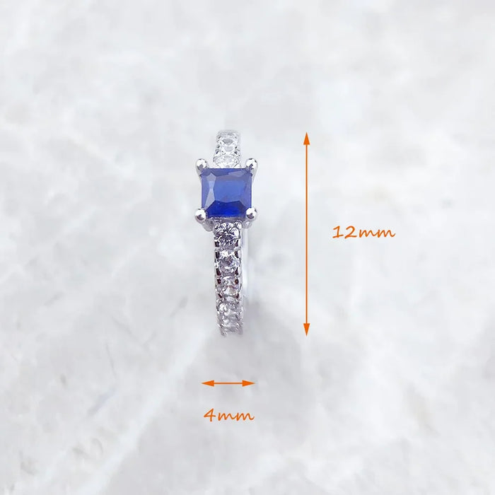 925 Sterling Silver Blue Stone Timeless Creole Hoop Earrings Europe Glam Fine Jewelry For Women