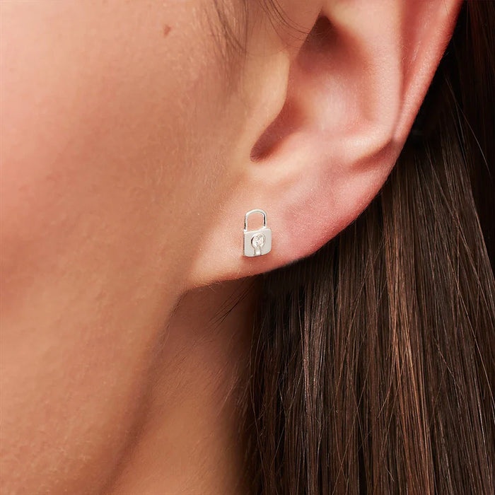 925 Sterling Silver Ear Stud Lock Handcrafted Gift For Women