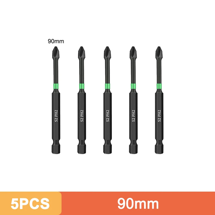Ph2 Magnetic Cross Impact Screwdriver Bit Set High Hardness Non Slip