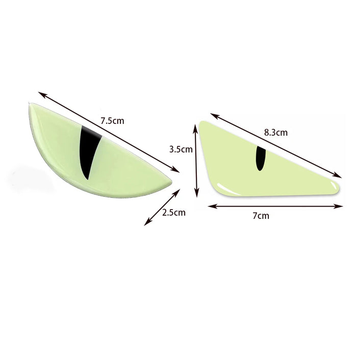 2Pcs 3D Luminous Motorcycle Headlight Stickers Devil'S Eye Cat Eye Night Decor Universal Fit