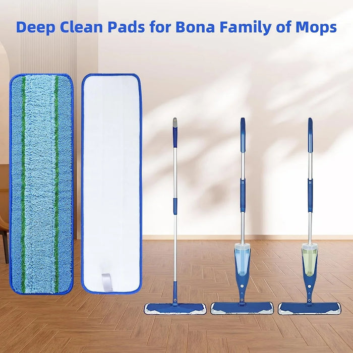 6 Pack Deep Clean Pads For Bona Family Of Mops Washable & Reusable Microfiber Cleaning Pad For Hardwood And Multi-Surface