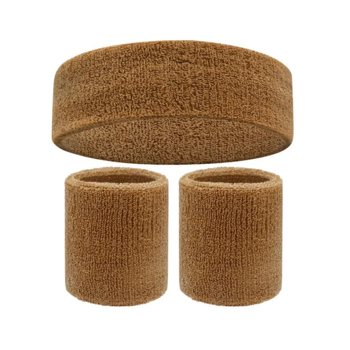 3 Piece Sports Headband & Wristband Set For Men & Women