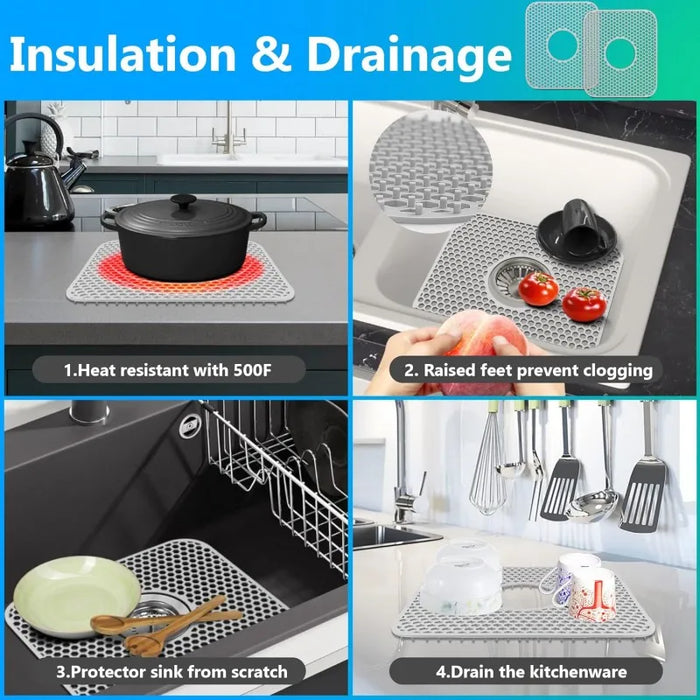 Non Slip Silicone Sink Protectors For Stainless Steel Sinks