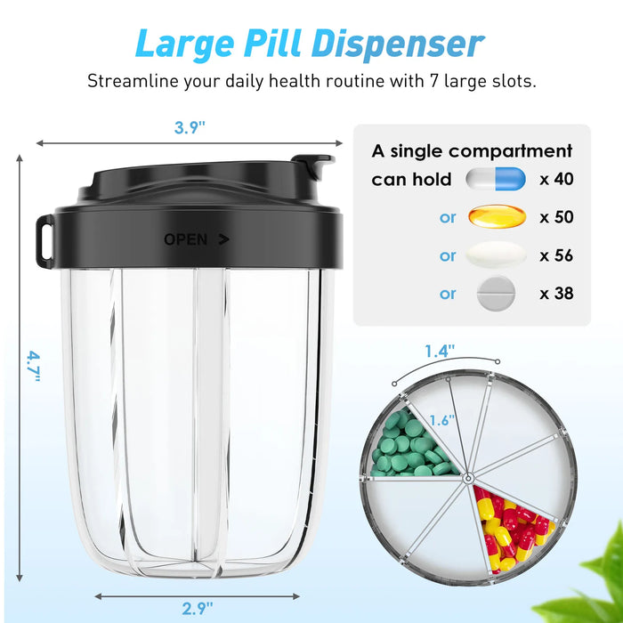 7 Grid Large Pill Organizer For Travel