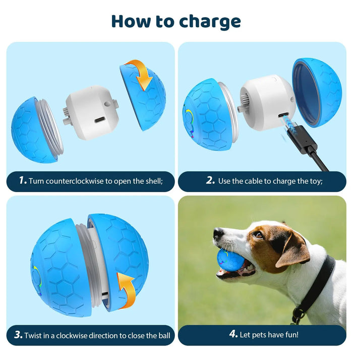 Interactive Dog Ball 2.2 Inch Motion Activated Usb Rechargeable For Small / Medium Dogs