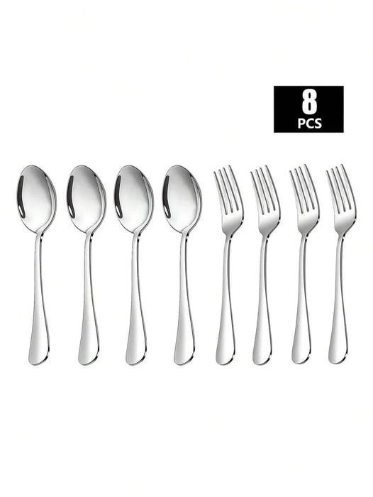 2 / 8 / 12 / 24 Piece Stainless Steel Fork & Spoon Set For Home Restaurant Wedding Party Kitchen