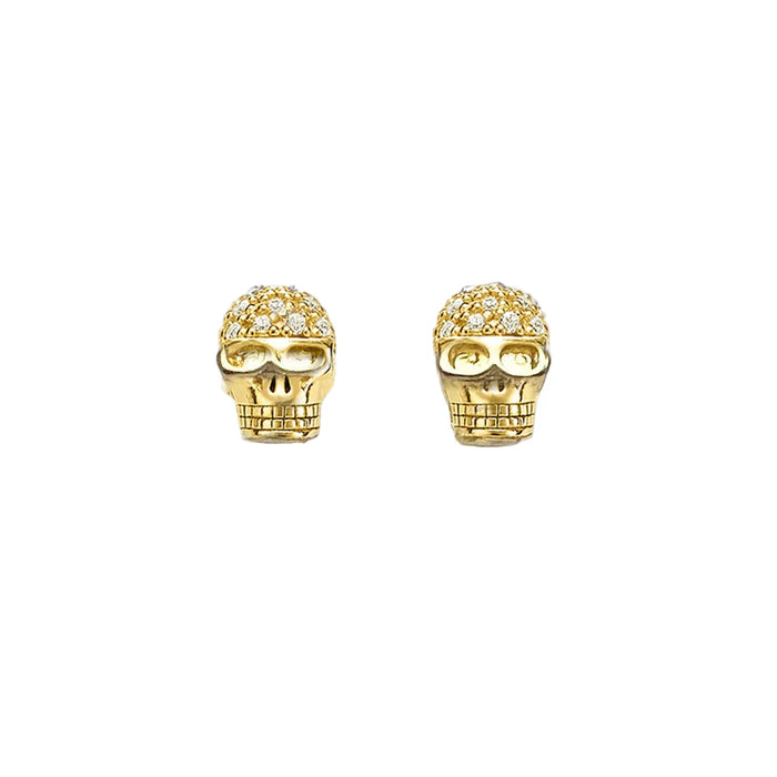925 Sterling Silver Skull Stud Earrings Rebel Street Style Gift