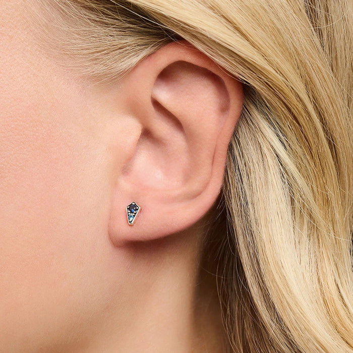 925 Sterling Silver Blue Stone Ear Studs Winter Boho Gift