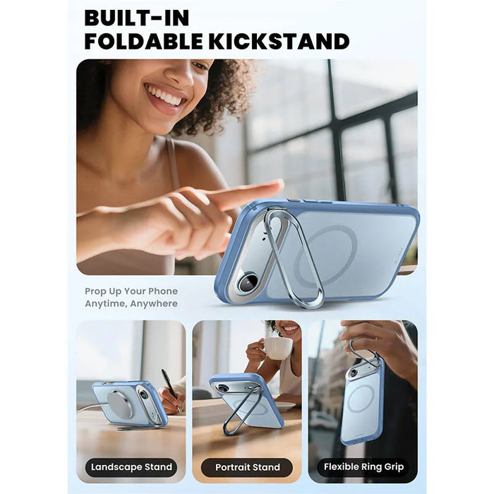 For Iphone 17 Air 6.7 Inch 2025 Flip Full-Body Heavy Duty Magnetic Phone Case With Tempered Glass Screen Protector