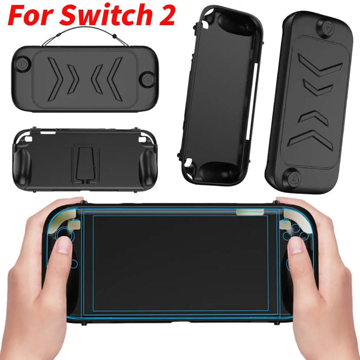 For Switch 2 Tpu Case Handheld Console Case Soft Tpu Protective Shell Sleeve Removable Abs Front Cover For Switch 2 Accessories