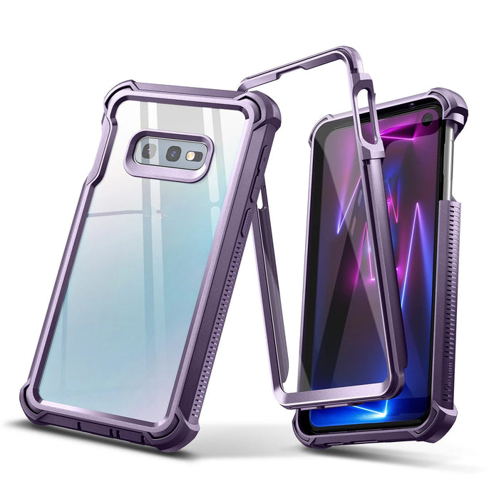 For Samsung Galaxy S10E Clear Rugged Full Body Protective Shockproof Hard Defender Dual Layer Heavy Duty Bumper Case