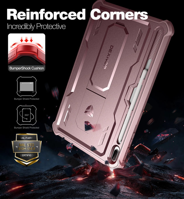 For Samsung Galaxy Tab S8+ S7+ Heavy Duty Shockproof Full Body Protective Case With Built-In Screen Protector & Pen Holder
