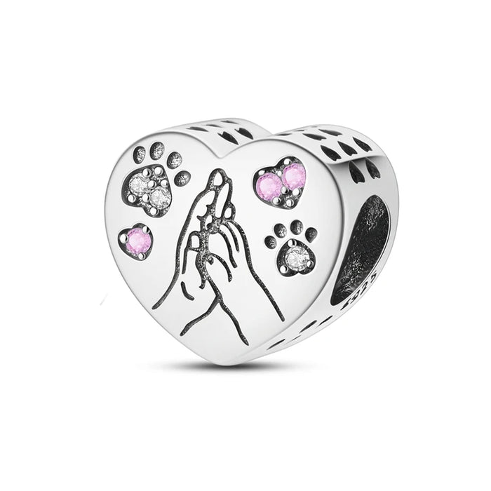 925 Sterling Silver Animal Charms Dog Cat Pet Beads For Bracelet Or Necklace