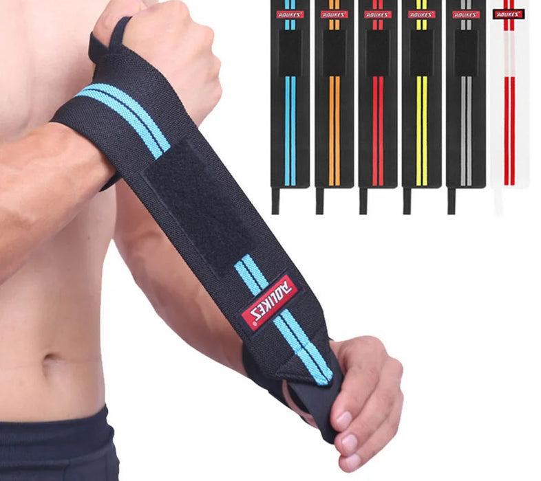 Pair of Weight Lifting Wrist Support Straps Gym Training Brace