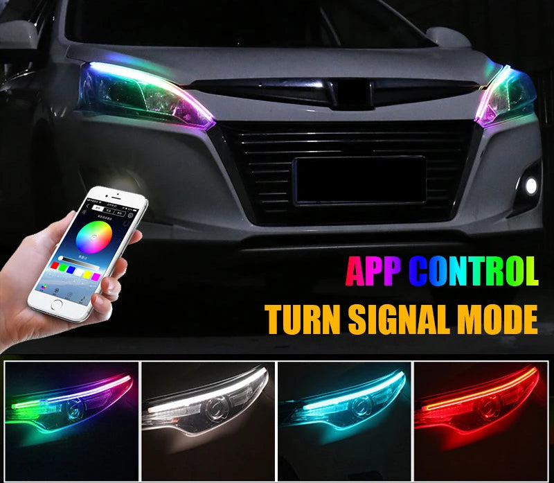 Universal Rgb Drl Strip With Turn Signal 2Pcs