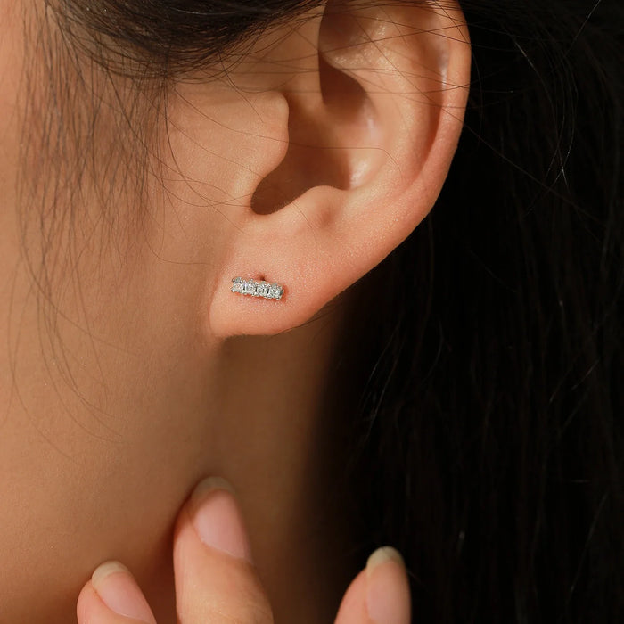 925 Sterling Silver D Colour Moissanite Stud Earringschic & Stackable