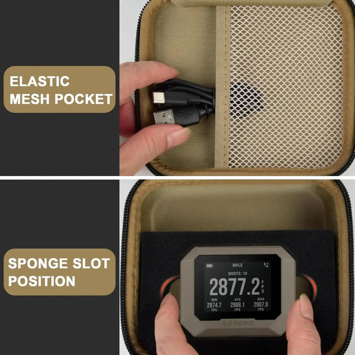 Carrying Case For Garmin Xero C1 Pro Chronograph Range Shooting Chronograph Ballistic Precision Travel Organizer