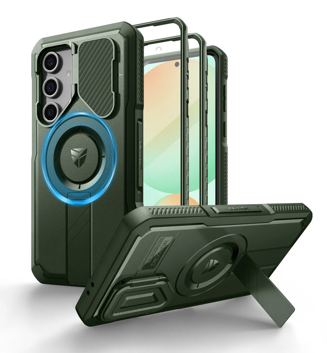 For Samsung Galaxy S24 Fe Magnetic Rugged Shockproof Protective Case With Camera Case & Built-In Screen Protector