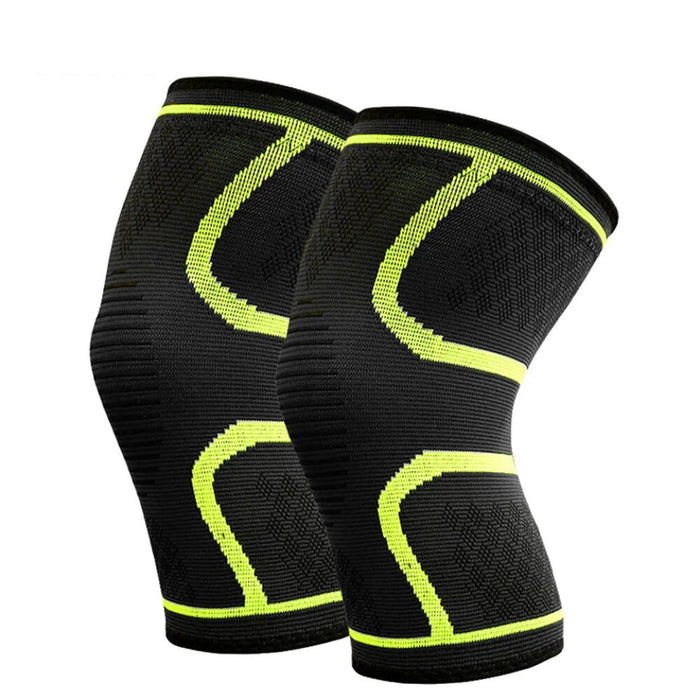 Pair of Breathable Compression Knee Support Sleeve Gym & Sports Protector