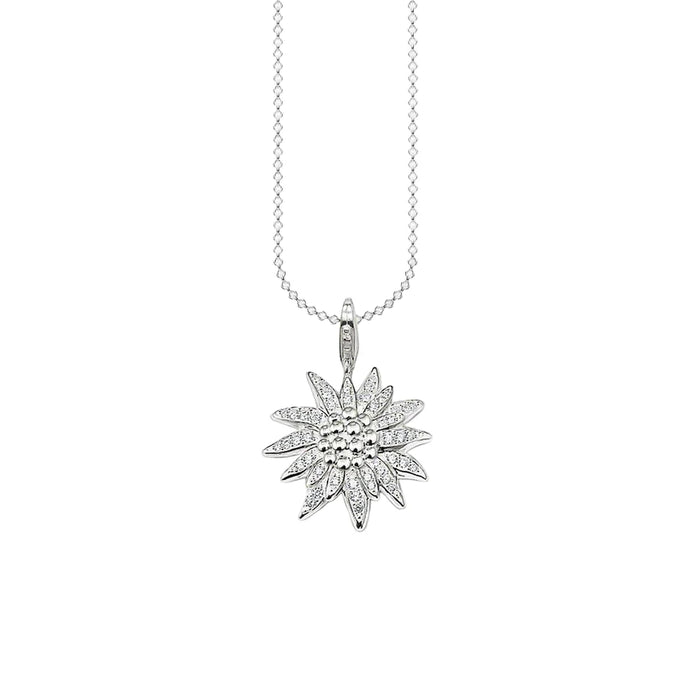 925 Sterling Silver Romantic Gift Necklace Edelweiss Bijoux For Women