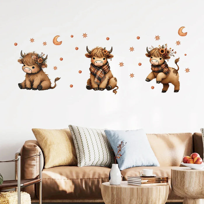 3 Piece Cute Animal Wall Stickers For Kids Room Decor