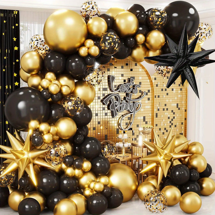 140Pcs Golden Balloon Wreath Arch Set Graduation Birthday Party Anniversary Business Celebration Spring / Summer Decoration