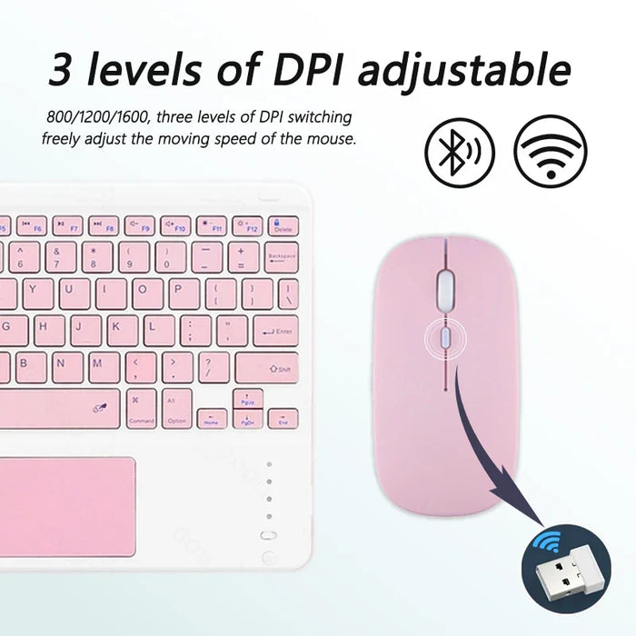 Wireless Touchpad Keyboard For Tablets Ios / Android / Windows