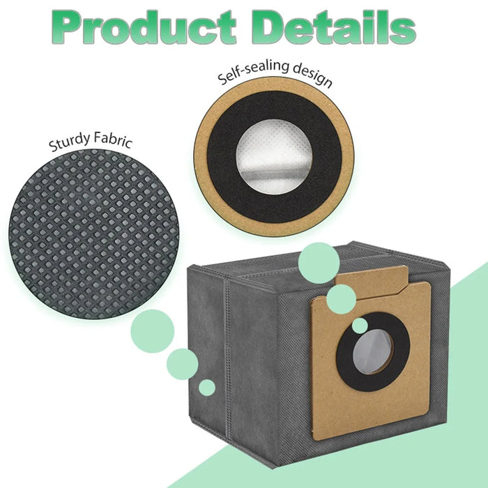 10 Pack Dust Bags For Eufy Clean X8 Pro / X10 Pro Omni Robot Vacuum Self-Empty Station Large Capacity Disposable Bag