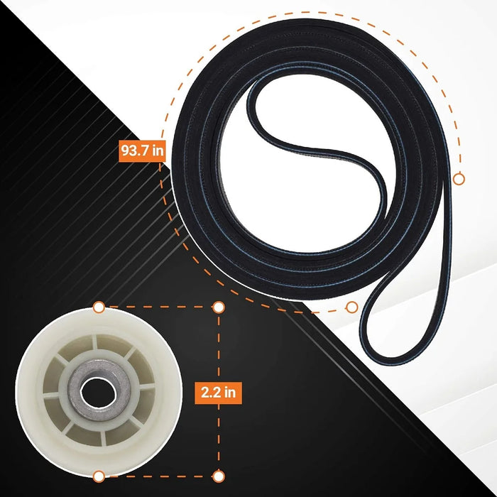 4392067 27-Inch Dryer Repair Kit For Whirlpool Kitchenaid Dryers Wpw10314173 Drum Roller 661570V Belt 279640 Idler Pulley
