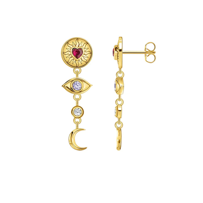 925 Sterling Silver Romantic Gift Drop Earrings Cosmic Talismans For Women