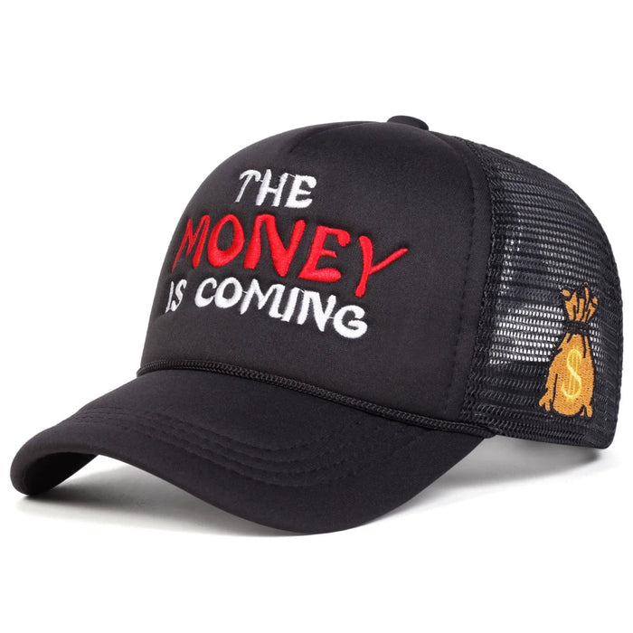 Unisex Embroidered Baseball Cap The Money Letter Design Adjustable Sun Hat
