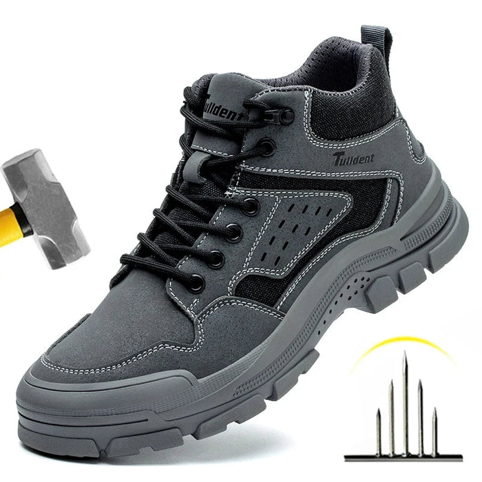 Mens Indestructible Work Shoes - Steel Toe Safety Sneakers