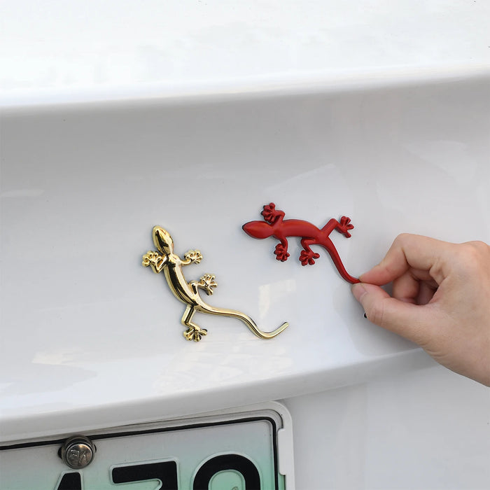 3D Metal Gecko Badge Emblem Sticker For Cars Reflective Decal Auto Accessory
