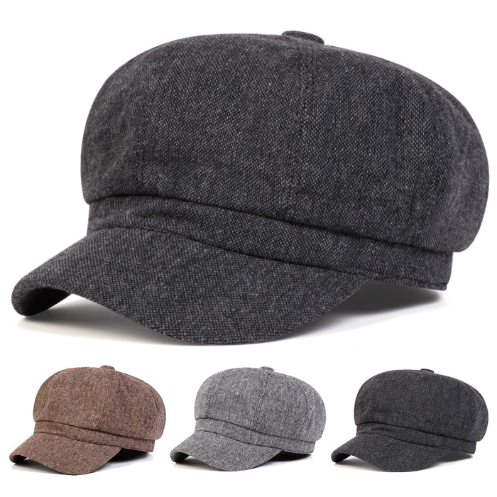 Stylish Unisex Newsboy Hat Spring / Autumn Retro Beret Cap Wild Casual Octagonal Design