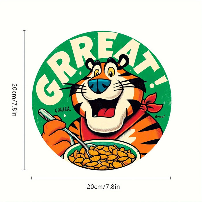 Retro Tiger Aluminum Wall Art Fun Kitchen Decor