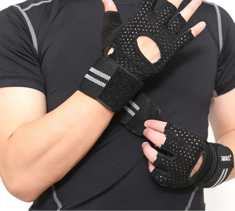 Anti Slip Fitness Gloves With Wrist Wrap Men & Women