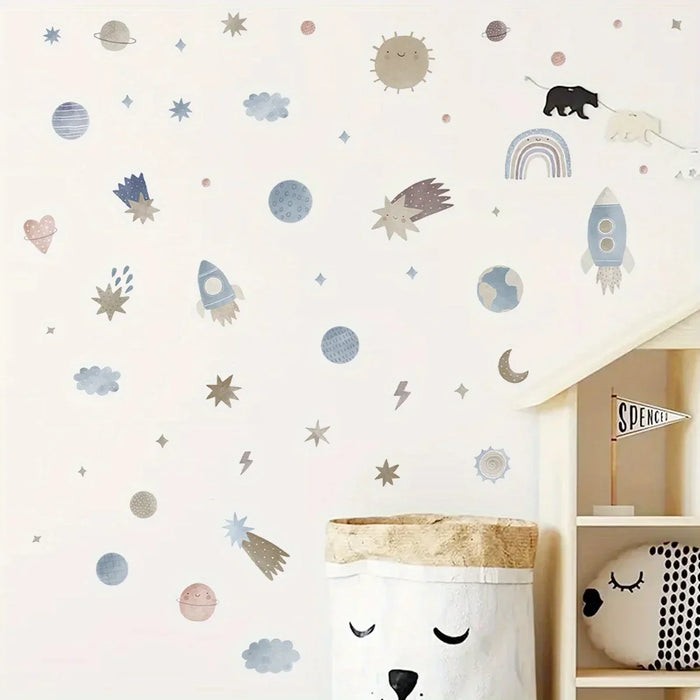 Space Themed Wall Stickers For Bedroom Or Nursery