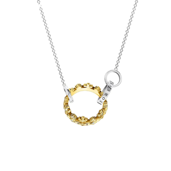 925 Sterling Silver Gold Link Chain Necklace Elegant Romantic Gift For Women