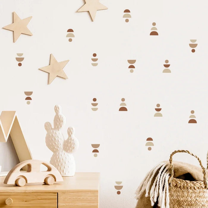 Boho Geometric Wall Decals 20Pcs Minimalist Nursery Stickers