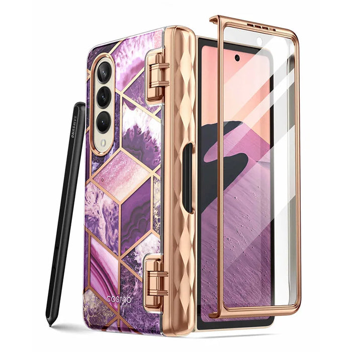 For Samsung Galaxy Z Fold 4 5G 2022 Cosmo Slim Stylish Protective Bumper Case With Built-In Screen Protector